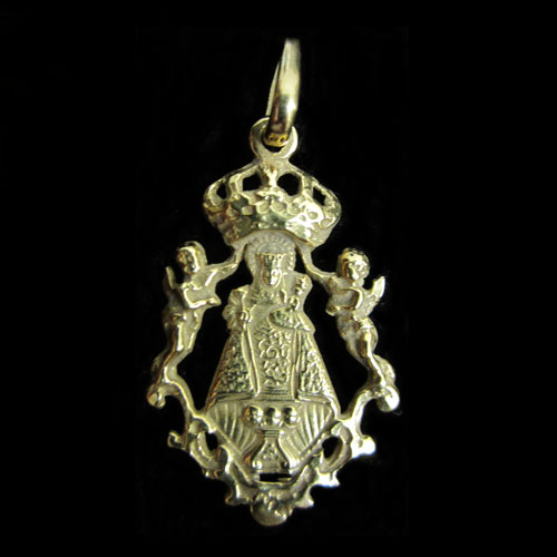 Imagen Virgen de Covadonga silueta con Ángeles oro 