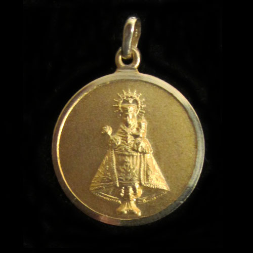 Imagen medalla redonda Virgen Covadonga oro 