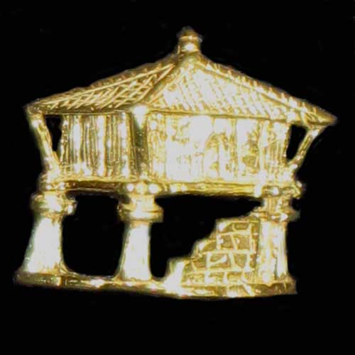 Imagen pin hórreo relieve oro