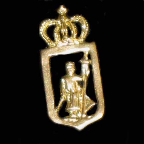 Imagen pin escudo de Gijón oro
