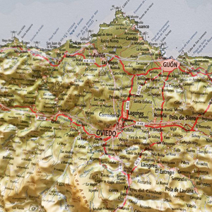 imagen detalle relieve mapa asturias