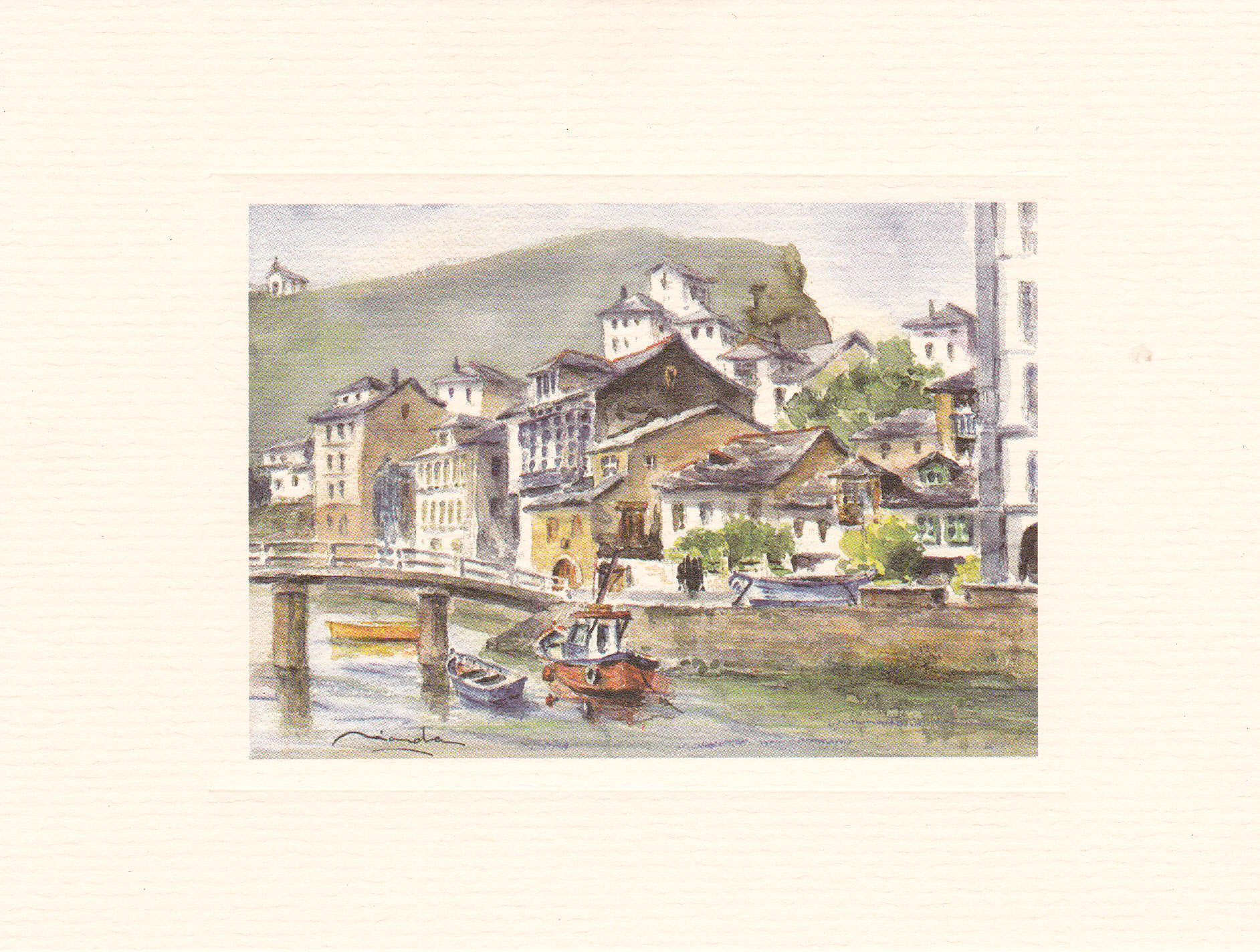 Imagen acuarela color 17 x 12 de Luarca
