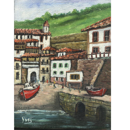 Imagen oleos originales Cudillero Yves. 