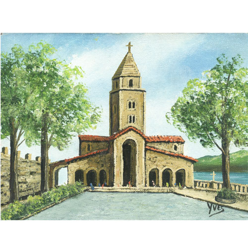 Imagen oleo original Yves Iglesia de San Pedro en Gijón