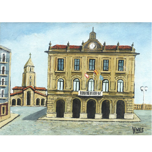 Imagen oleo original Yves ayuntamiento de Gjón