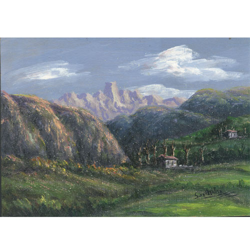Imagen  oleos originales 21 x 15 Millan - paisajes asturianos picos de Europa