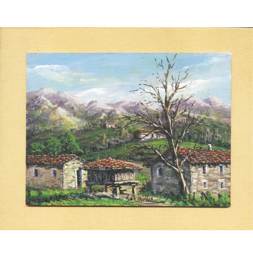 Imagen oleos originales 22 x 18 Millan - paspartú y paisajes asturianos
