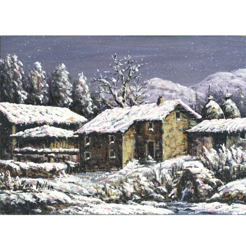 Imagen  oleos originales Millan paisajes nevado