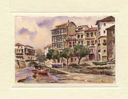 Imagen acuarela color 17 x 12 de Llanes