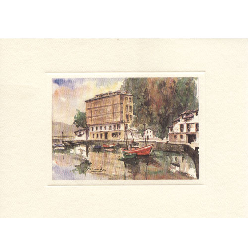 Imagen acuarela color 17 x 12 de Luarca