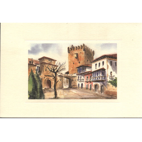 Imagen acuarela color 17 x 12 de Salas