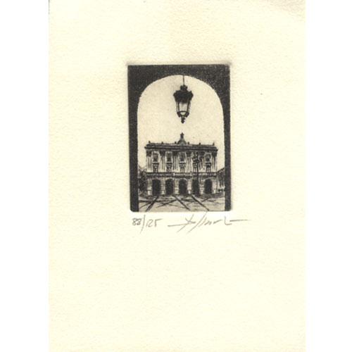 Imagen grabado ayuntamiento de Gijón
