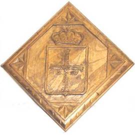 Imagen cuadro talla castaño escudo Asturias