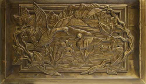 Imagen arca motivos fauna asturiana tapa superior