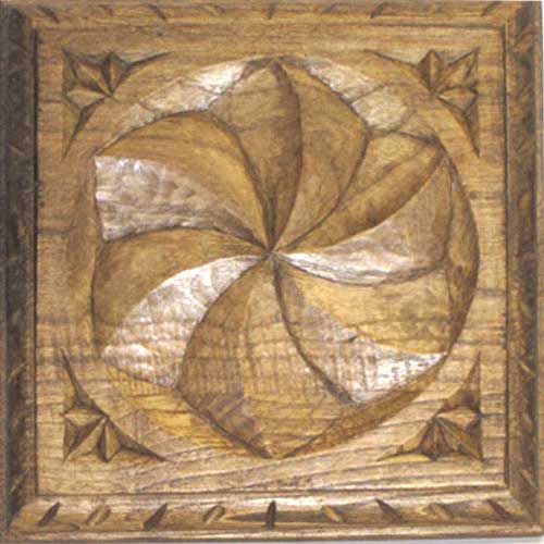 Imagen talla madera castaño espiral