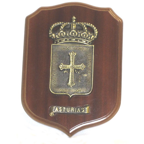 Imagen metopa escudo de Asturias bronce macizo
