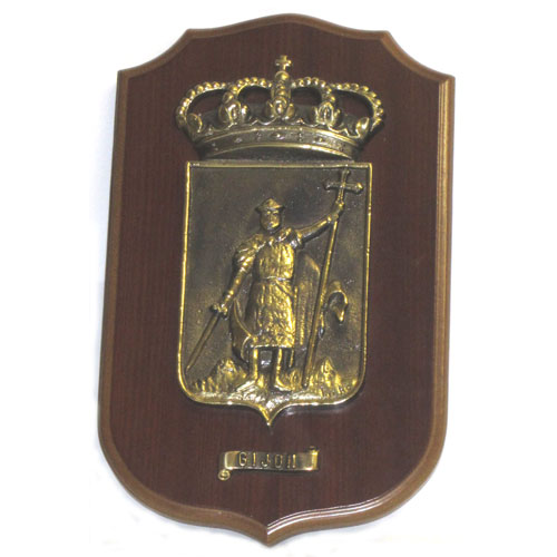 Imagen metopa escudo Gijón grande en bronce macizo