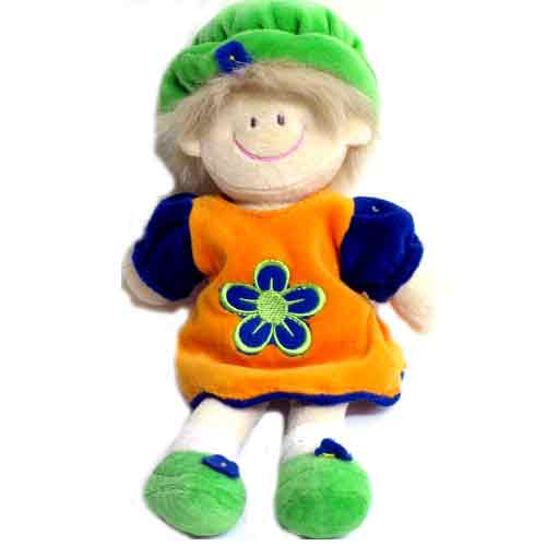 imagen muñeca flor infantil naranja