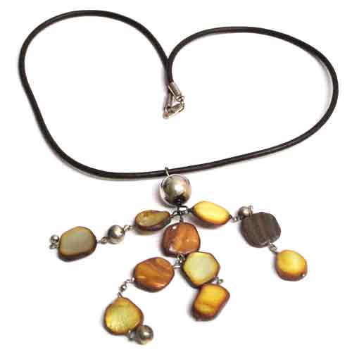 Imagen gargantilla plata y carneola con cordón