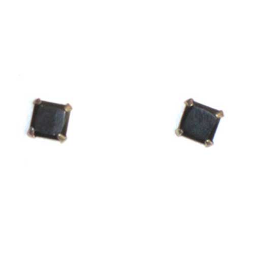 Imagen pendientes plata presión circonita cuadrada y negra