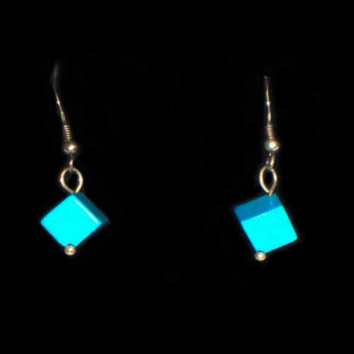 Imagen pendientes plata bola turquesa - colgar