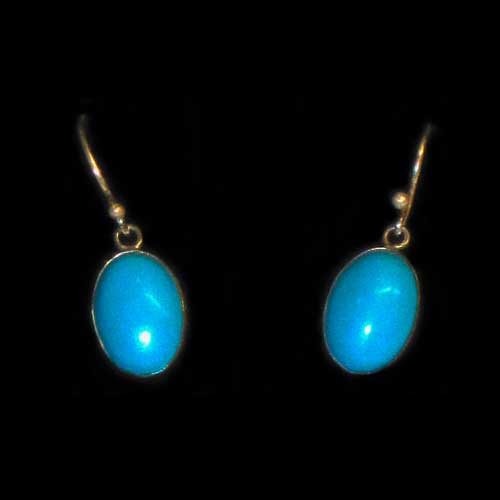 Imagen pendientes plata bola turquesa - colgar