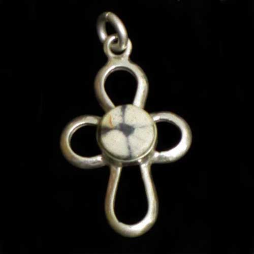 Imagen Cruz peque&ntilde;a plata y quiastolita - mod.3