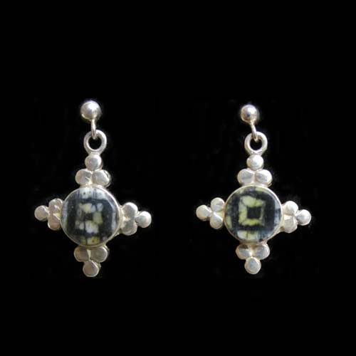 Imagen pendientes plata y quiastolita presión/colgar 