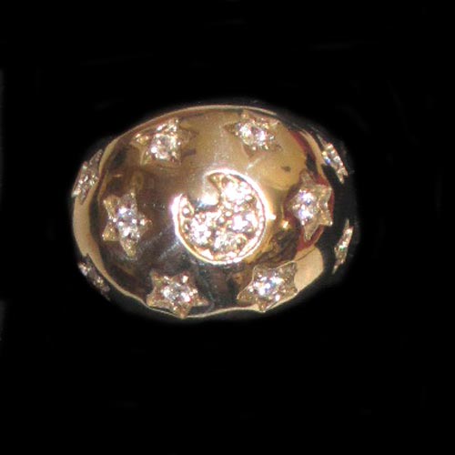 Imagen anillo plata diseño y circonitas