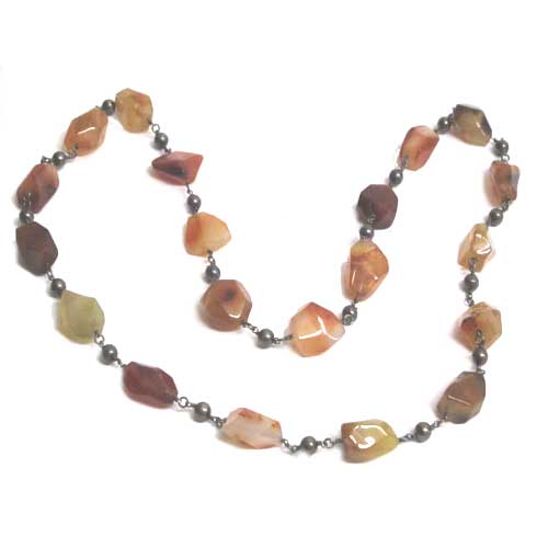 Imagen Collar Plata Agata y Carneola