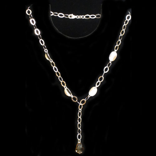 Imagen gargantilla plata con circonita color chanpagne