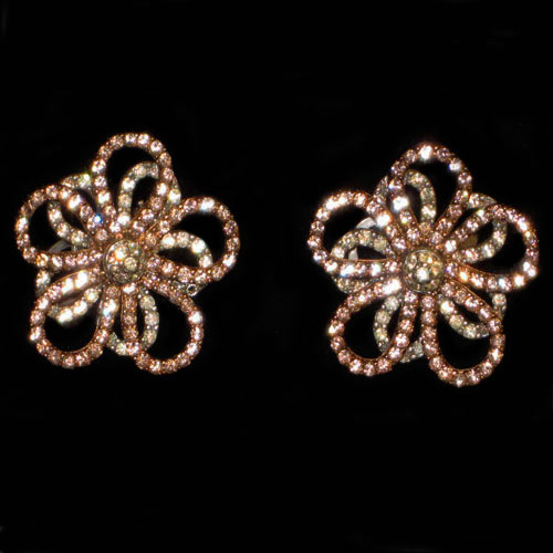 Imagen pendientes pinza de margaritas con circonitas
