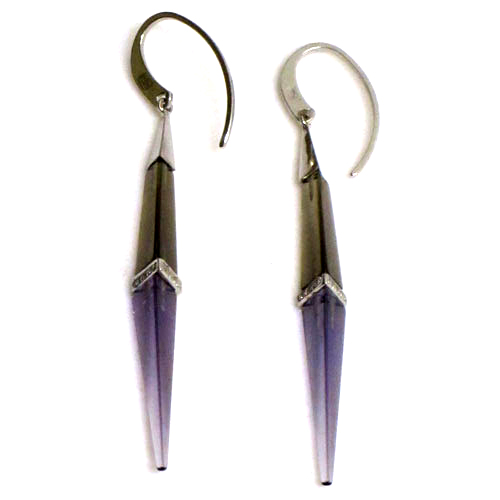 Imagen pendientes colgar cuña piedra natural con circonitas