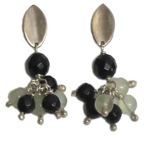 Imagen pendientes plata presión/colgar manojo piedras naturales