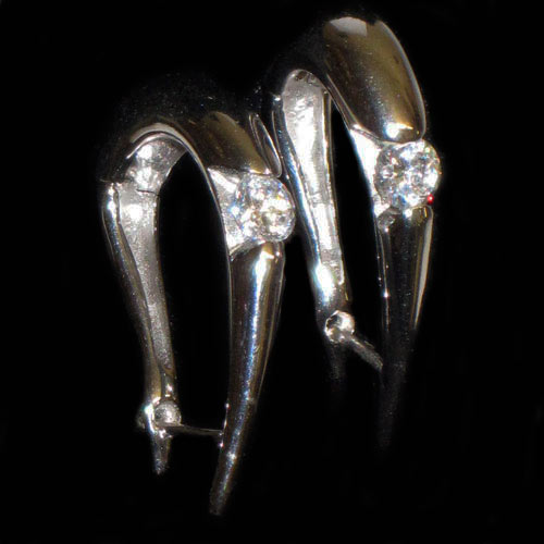 Imagen pendientes aro plata con circonita