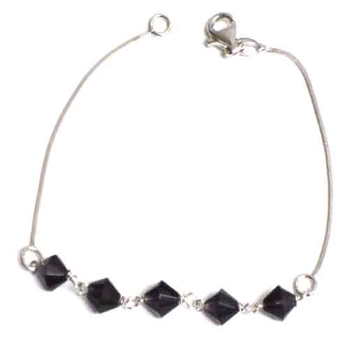 Imagen pulsera plata con piedras naturales conos