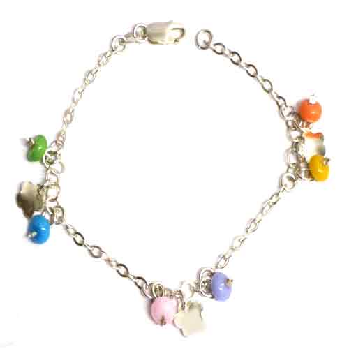 Imagen pulsera plata con piedras naturales varios motivos