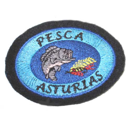Parche tela bordado pesca Asturias