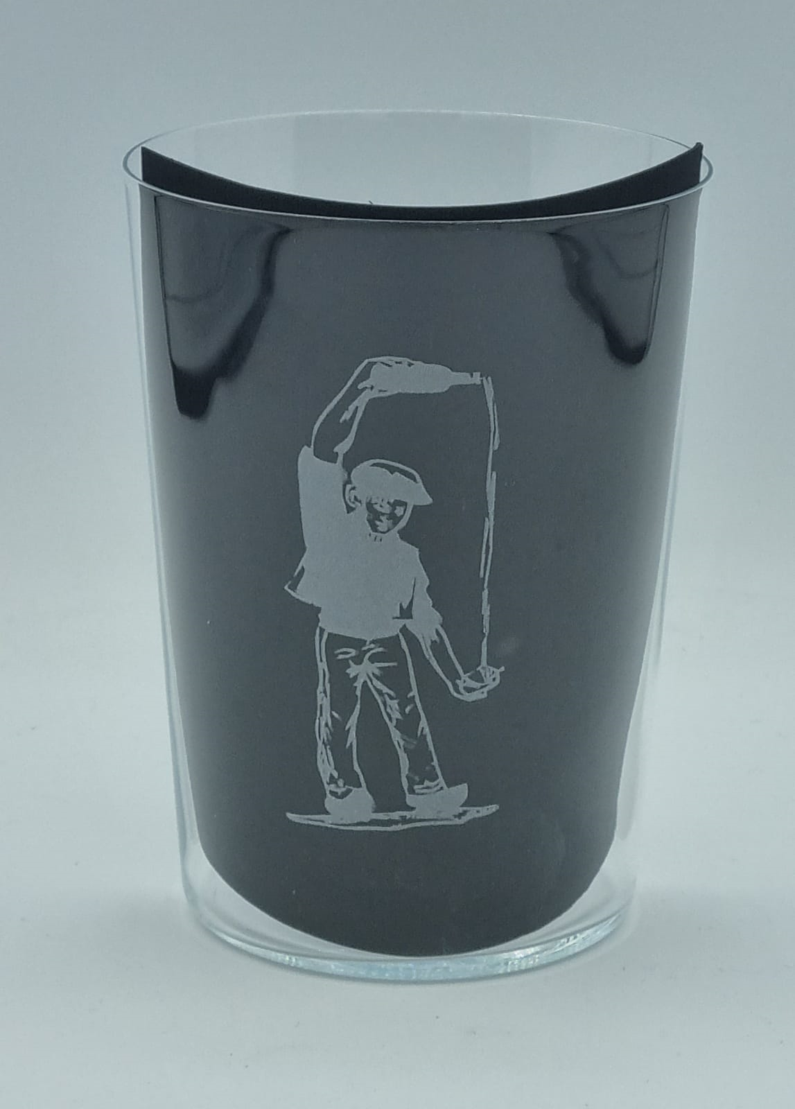 Imagen vaso tallado sidra motivo Escanciador