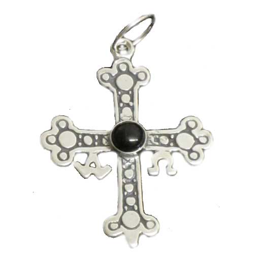 Cruz victoria plata/azabache grande