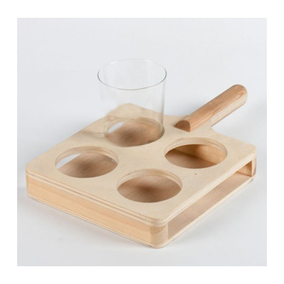 Raqueta de madera para vasos Raqueta de madera para vasos