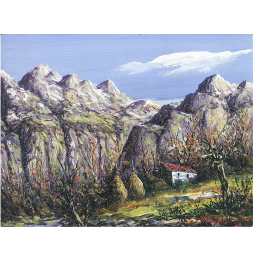 Oleo original Millan - paisajes asturianos 14