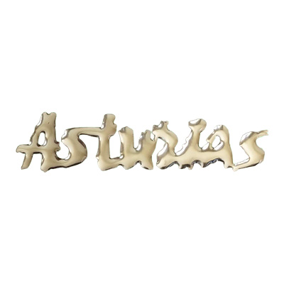 Pegatina Asturias relieve Plata