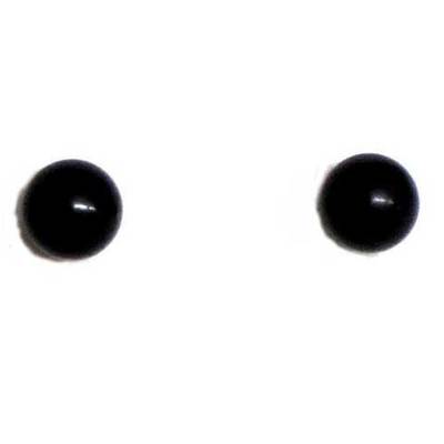  Pendientes plata y azabache bola