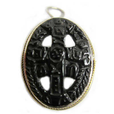  Broche o colgante plata/azabache Cruz de la Victoria pequeño