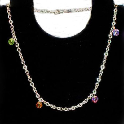Gargantilla plata con piedras naturales de colores Gargantilla plata con piedras naturales de colores