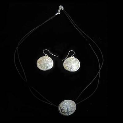 Conjunto plata motivo celta redondo Conjunto plata motivo celta redondo