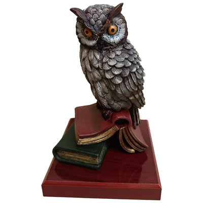  Búho libro grande peana