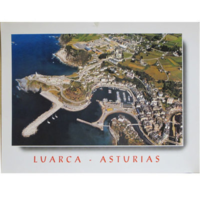 Litografía Luarca desde el aire