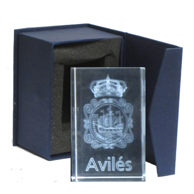 Escudo de Avilés cubo rectangular 